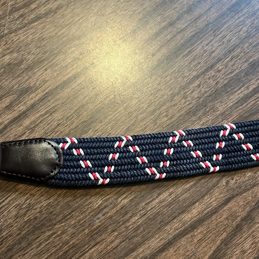 Beltogy Size 30 Helix Navy Blue Red White Men's Woven Belt